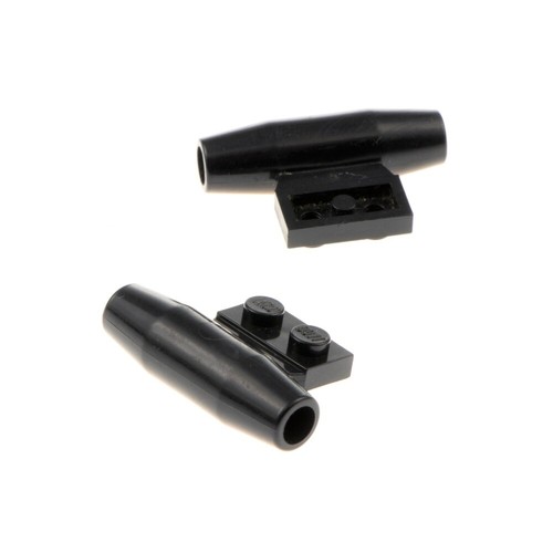2x Lego Turbine 1x2 Black Drive Engine Nozzle Without Axis Holder 3475a