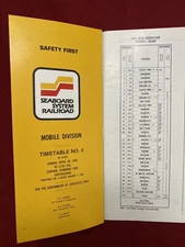 Vintage Seaboard System RR Employee Time Table (NEW)