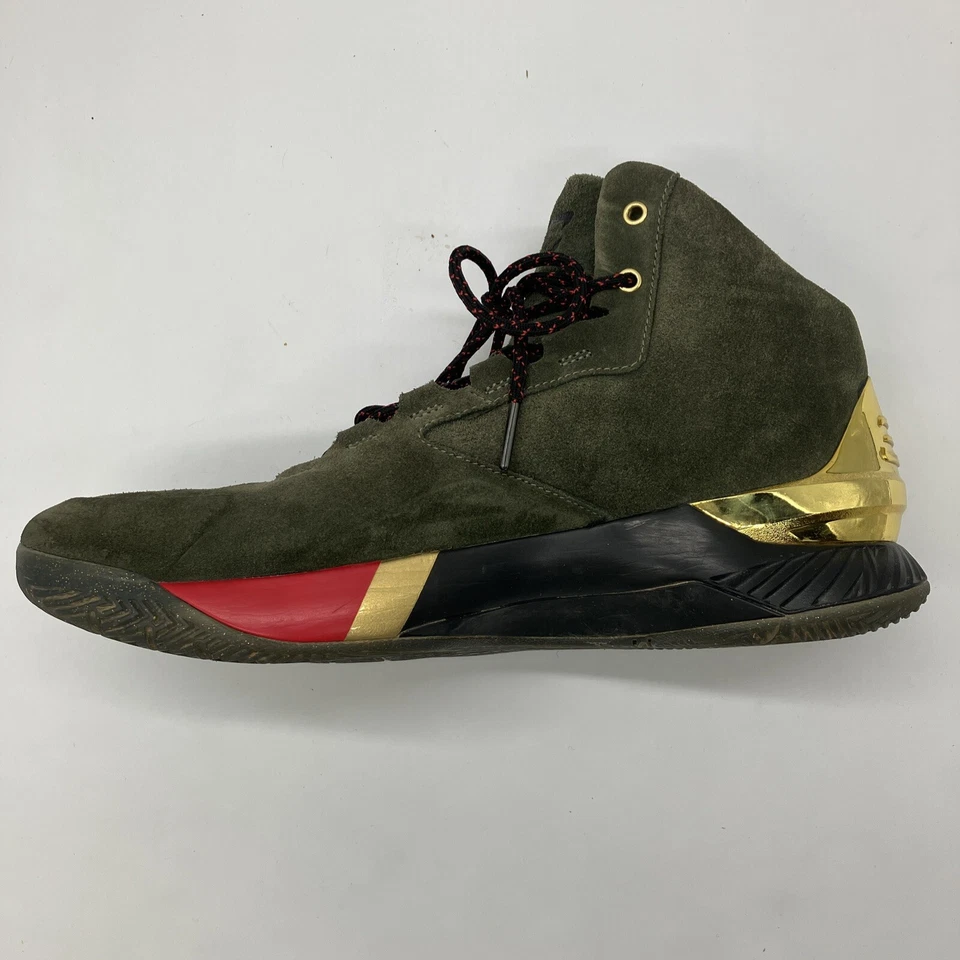 Zapato de baloncesto Under Armour Curry Lux Mid gamuza verde centro talla 12 Foto 4 de 4