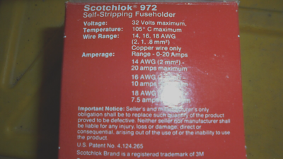 Qty 250 - 3M 972 Scotchlok Self Stripping Fuse Holder 20 Amp Genuine 3M product