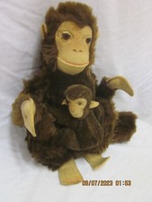 VINTAGE RARE STEIFF MOHAIR FELT MONKEY/CHIMPANZZ HOLDING BABY