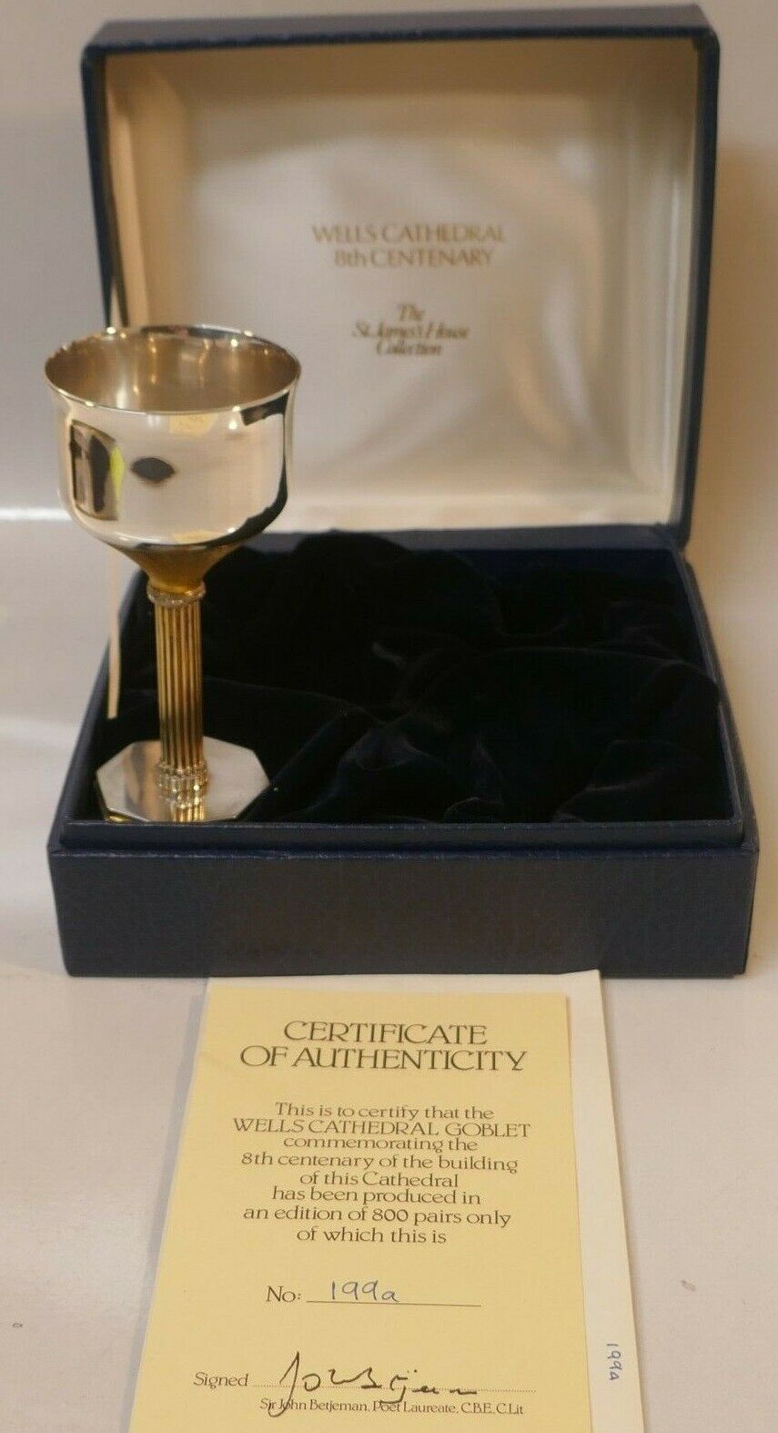 St. James House Sterling Commemorating Goblet In Orig. Box Limited Edition 199A