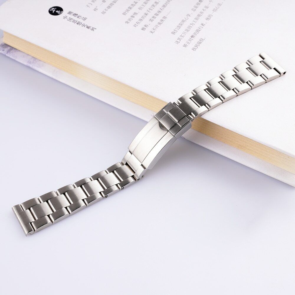 20mm Brushed Stainless Watch Band Strap With Oyster Clasp For ...