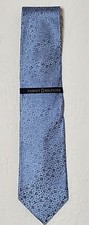 NWT Tommy Hilfiger 100% Silk Light Blue Mini Floral Necktie Made in the USA