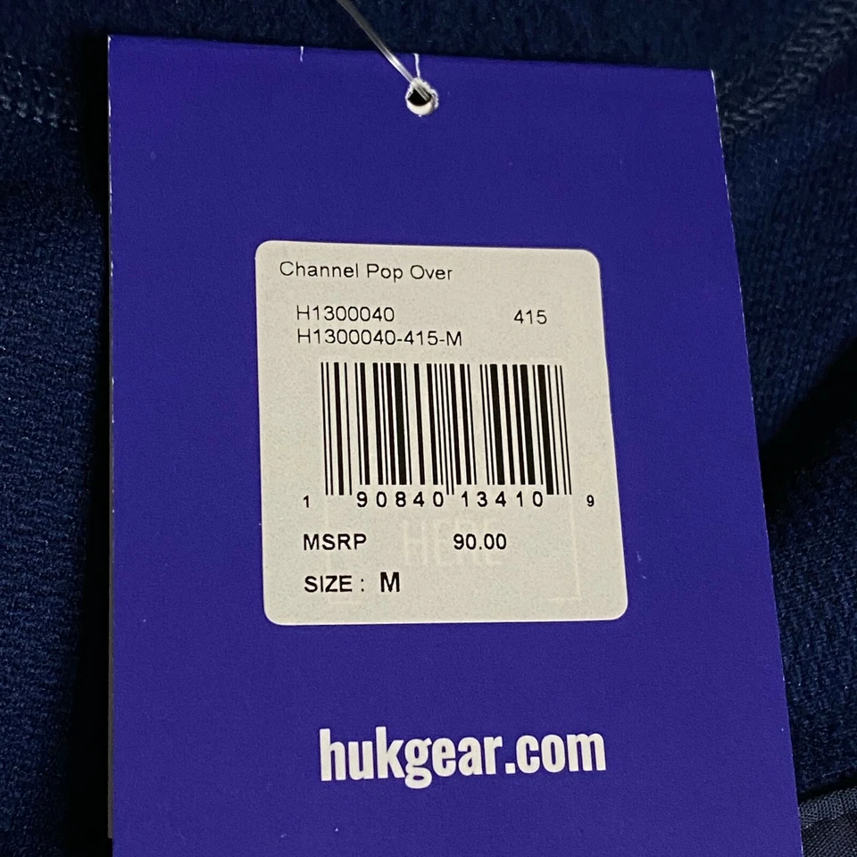 HUK Mens Performance Fishing Channel Pop Over Fleece Jacket Navy Blue Size M $90 - Image 4 of 4