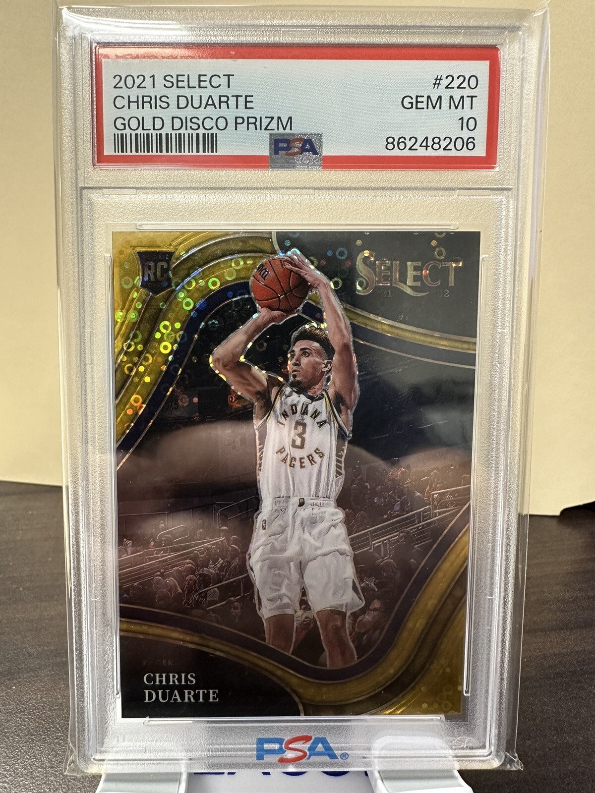 2021-22 Chris Duarte Gold Dis Panini  Select Courtside PSA 10 RC