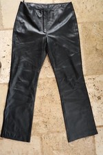 WILSONS PELLE STUDIO Soft Black Leather Front Zip Lined Leather Pants 10