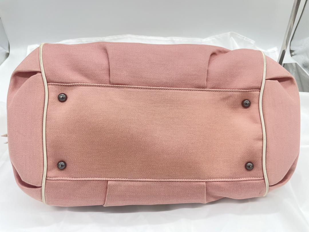 Burberry Blue Label Shoulder Bag Pink Check Canvas Leather Burberry Blue Label Shoulder Bag Pink Check Canvas Leather