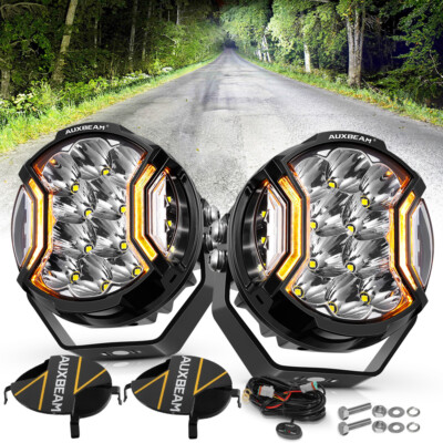 AUXBEAM 5'' LED Driving Lights Pods with Amber DRL Spotlights Work Lamp For Ford