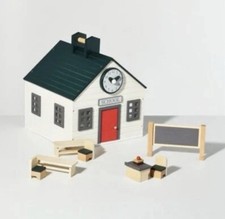 Hearth Hand Magnolia Wooden Schoolhouse Play Set 8 Pc Farmhouse Toy
