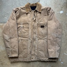 Vintage Big Smith Faded Distressed Lined Canvas Work Jacket Chore Coat Men s XL