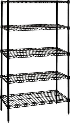 Quantum Storage Systems - Wr86-1236bk-5 - Wire 5 Shelf Starter Kit Black 86in
