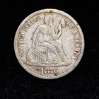 1876 ~ SEATED LIBERTY DIME ~ CH F
