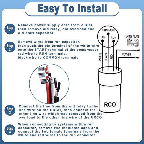 Efficient 3-Pack Hard Start Capacitor Kit for 115VAC Refrigerator Compressors - Picture 6 of 10