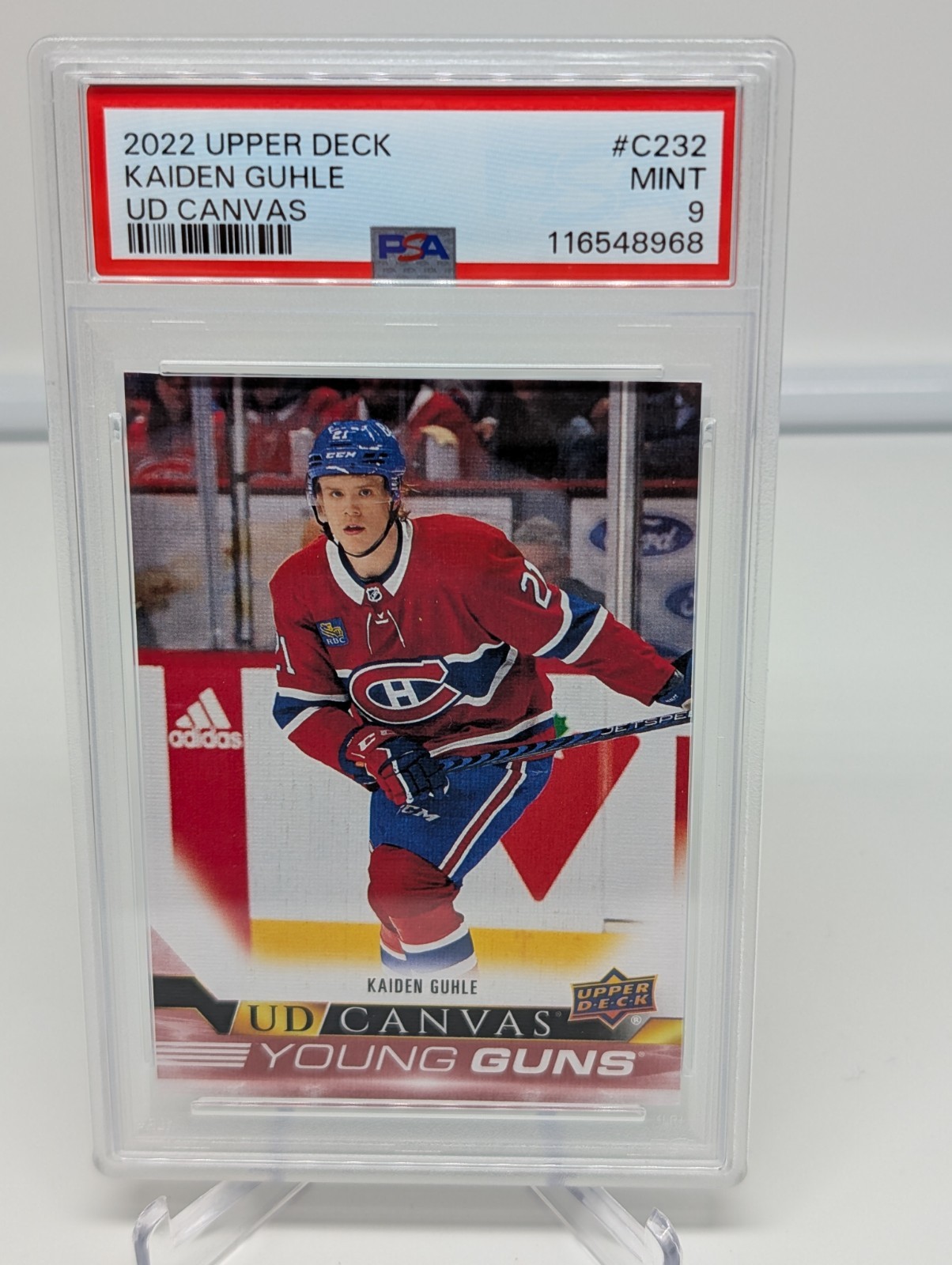 2022-23 Upper Deck UD Canvas Young Guns Kaiden Guhle #C232 PSA 9 MINT Rookie RC