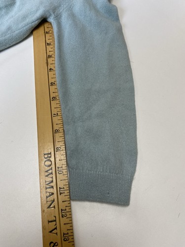 Vintage 50s Dalton S 100% Cashmere Cardigan Seafoam Green 3/4 Sleeve, $30 - Photo 12