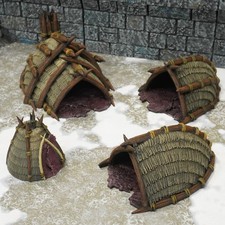 Wildman Huts ~ Reino de Sajonia: Volumen 2 28 mm Terreno de mesa | Fantasía