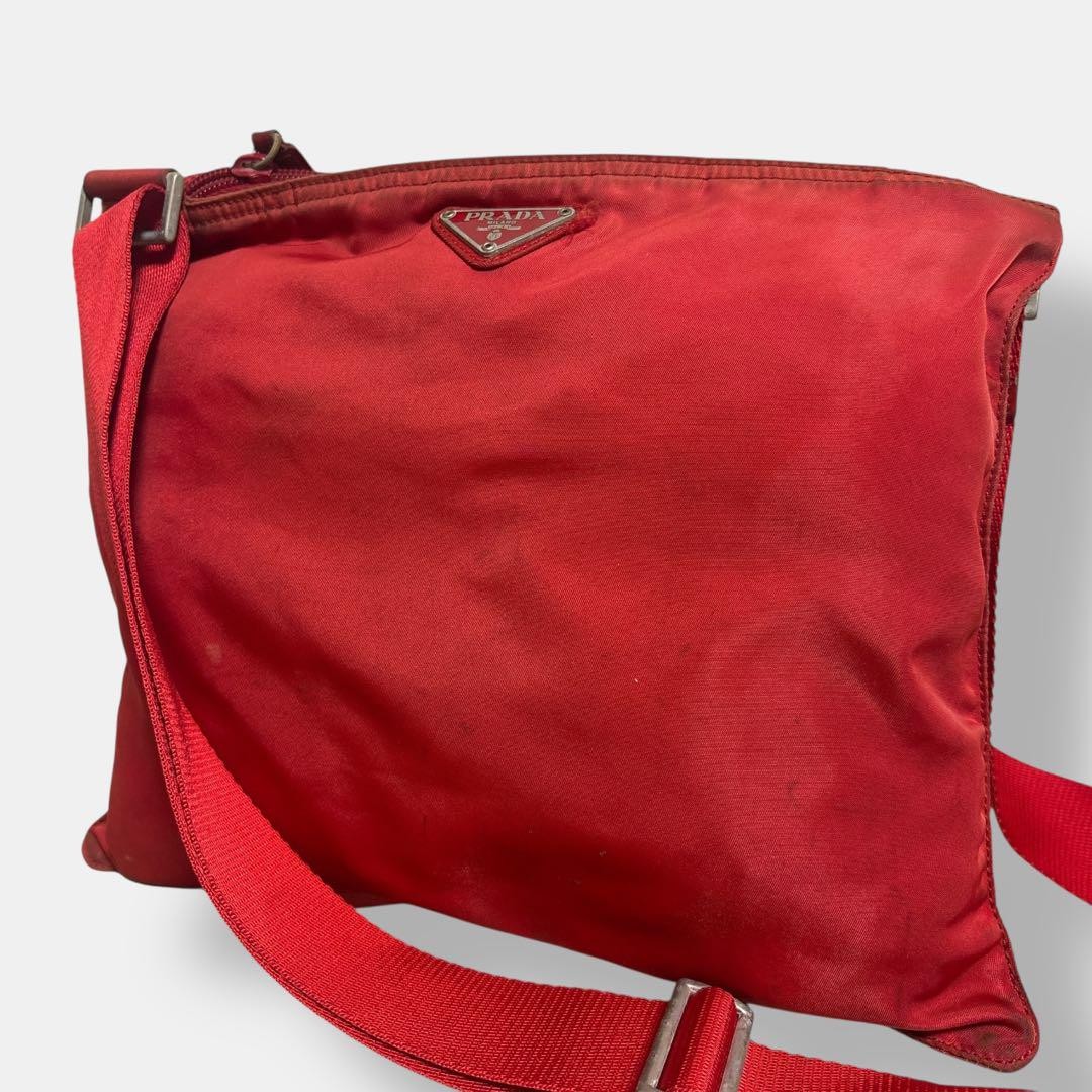 Prada Nylon Sacoche Shoulder Bag with Red Triangle Logo DL161794