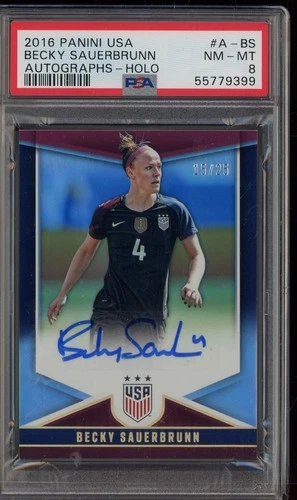 2015 Panini US National Team Box Set Holo Becky Sauerbrunn AUTO /25 PSA 8