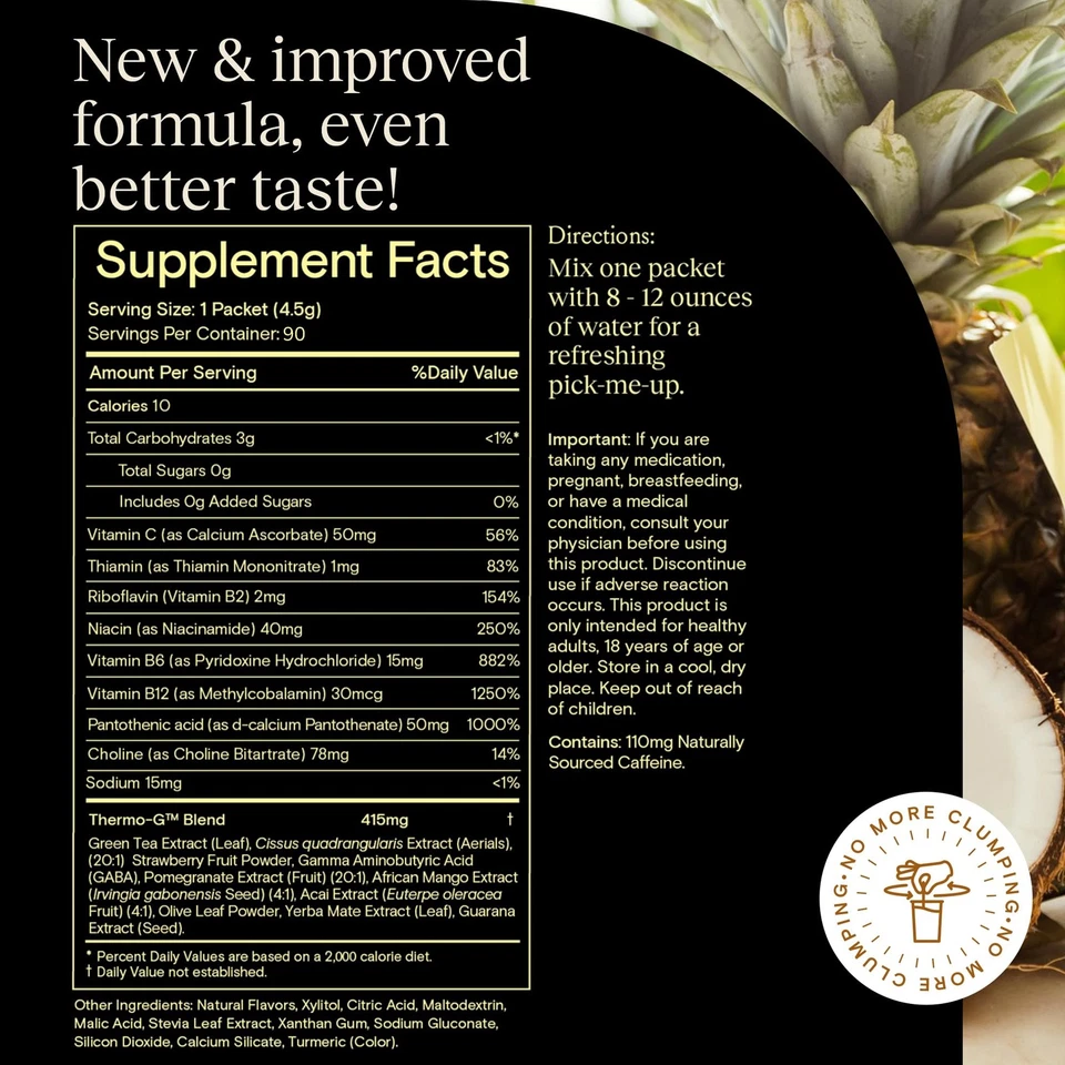 Yoli® Passion Energy Drink Powder Mix - Mezcla de bebidas energéticas naturales para Enduranc... Foto 2 de 4