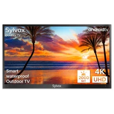 Sylvox 65 inch Outdoor TV 4K Smart Outside TV 2000nits for Full Sun App Store