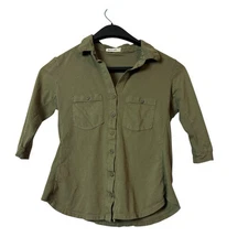 Marine Layer Olive Green Button-Up Shirt 100% cotton size S