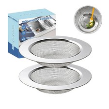 Kitchen Sink Strainer Stainless Steel with Fine Mesh4.4 inch Wide Rim Drain S...