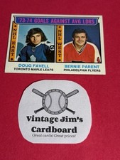 1974-75 Topps - Leaders Bernie Parent, Doug Favell #4 Vintage! HOF!🔥FREE SHIP🔥
