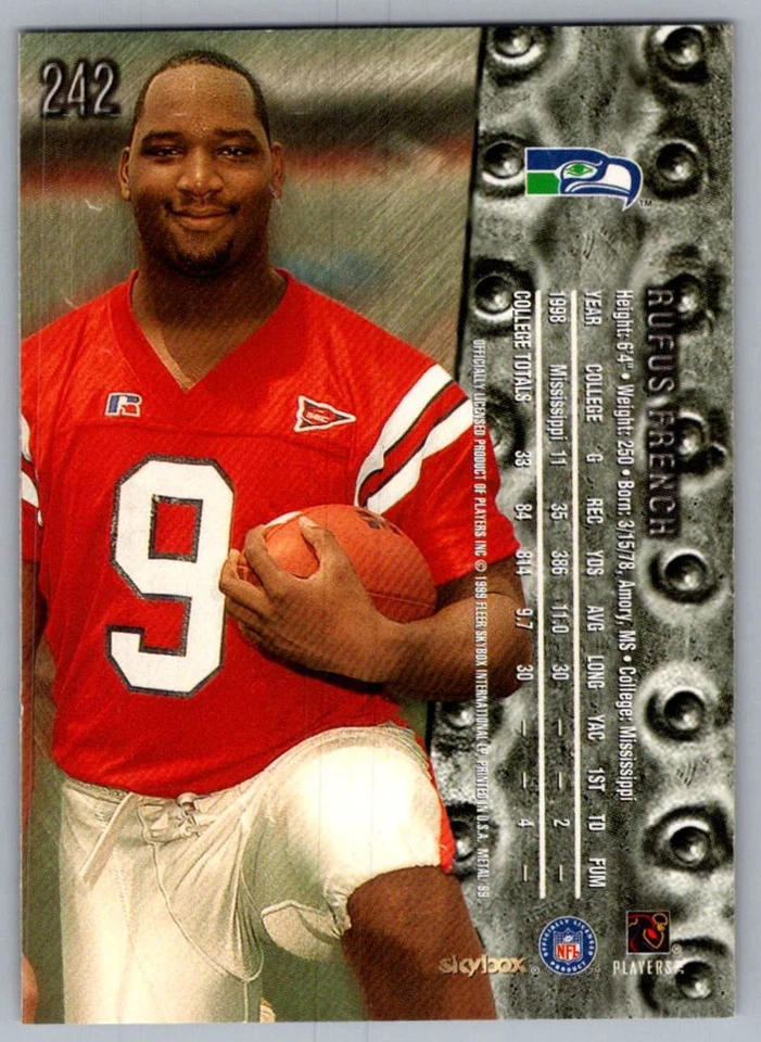 1999 SkyBox Metal Universe Rufus French Rookie Seattle Seahawks #242 - Image 2 of 2