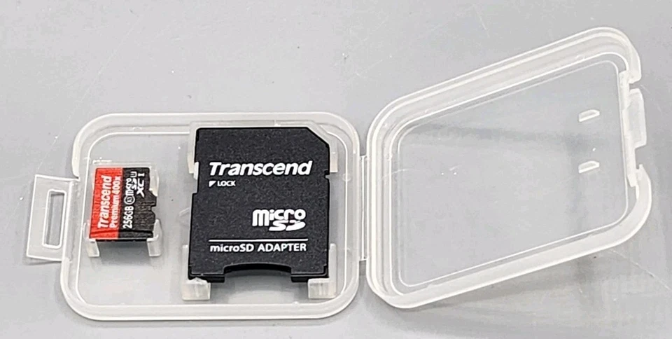 TRANSCEND 256GB SD Card Premium 400x w Adapter & Case For Phones Cameras Drones - Image 2 of 2