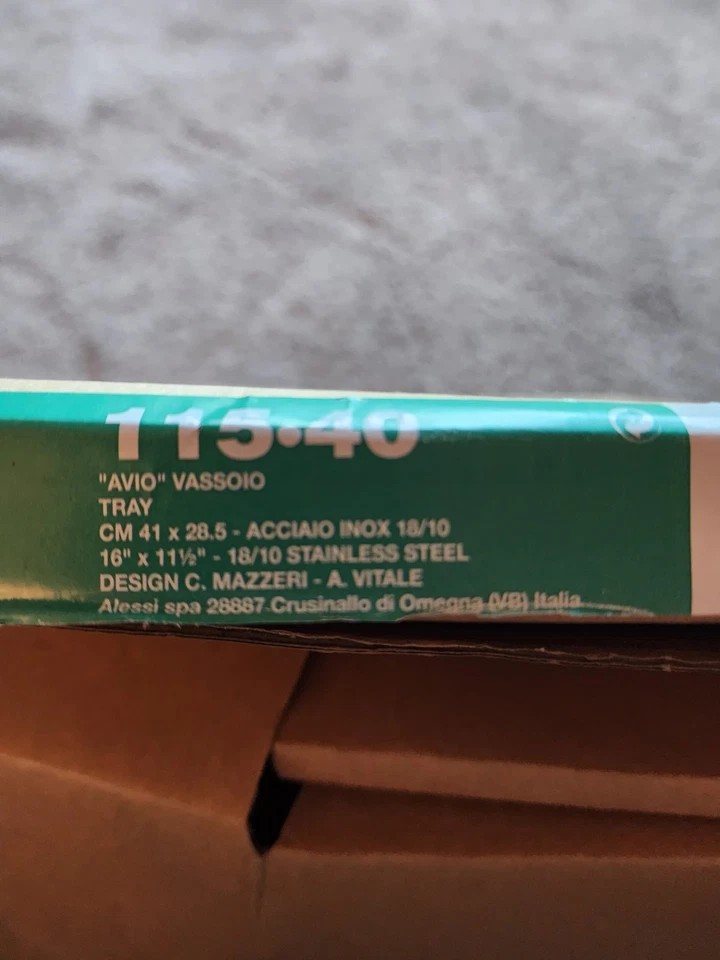 Bandeja para servir Alessi 115•40 "Avio" Vassolo "Nuevo" 16 pulgadas × 11,5 pulgadas 18/10 SS Foto 4 de 4