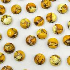 AAA  Honey Dahlia Kingman Copper Turquoise Cabochon Round Shape Loose Gemstone