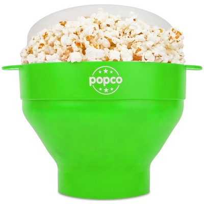 POPCO Silicone Popcorn Popper - Collapsible Microwave Popper, Green 