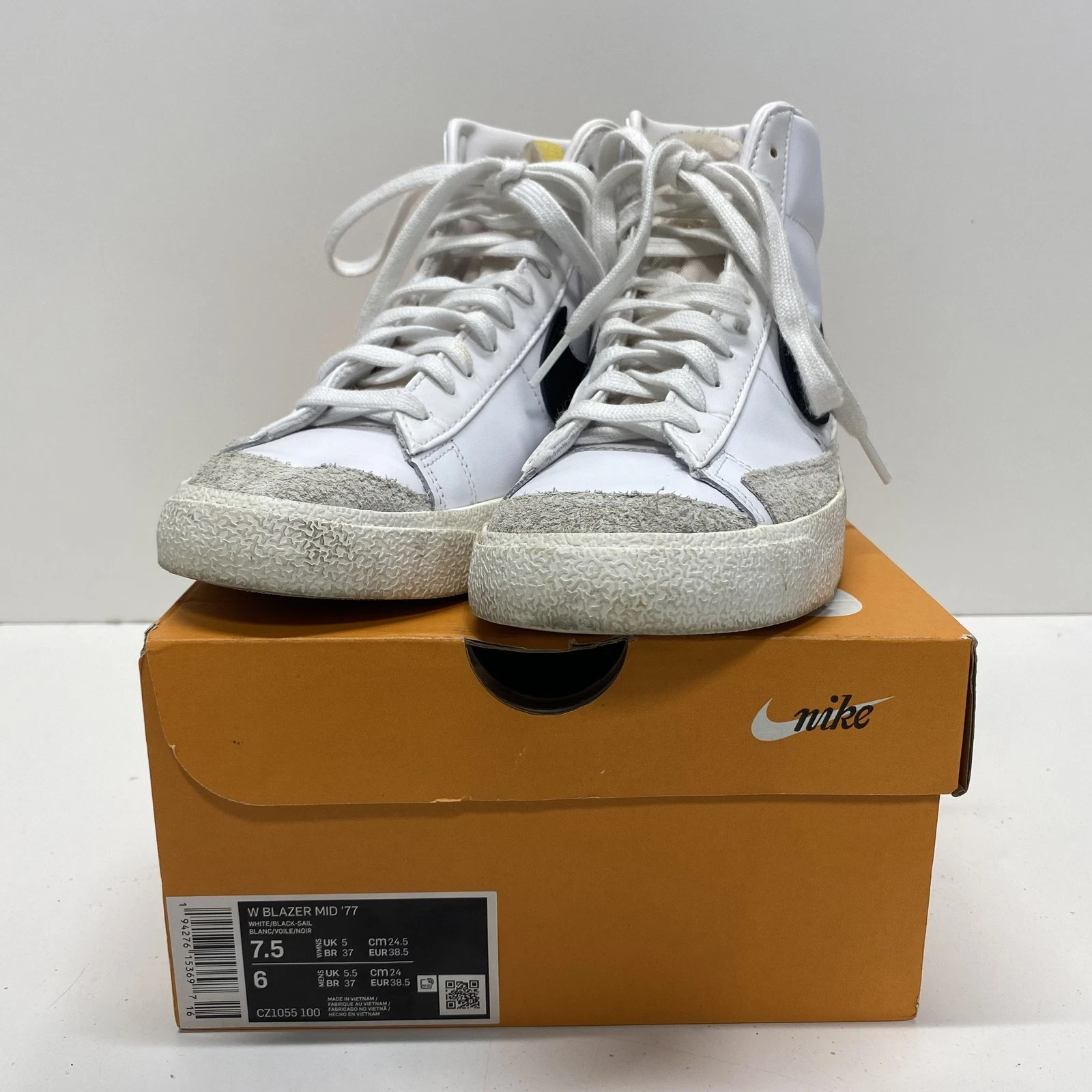 Nike blazer donna bianco metà 77 scarpe alte donna taglia 7 5