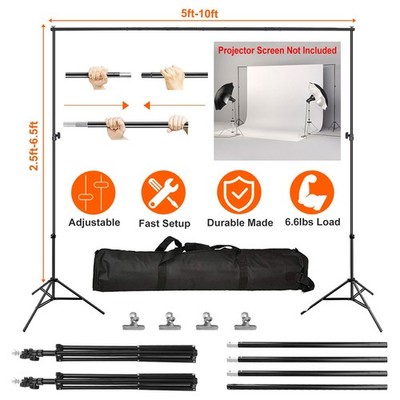 6.5 x 10FT Photography Backdrop Stand   Adjustable Support System for YouTubers