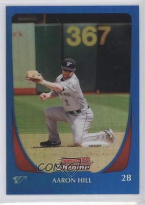 2011 Bowman Chrome Blue Refractor 99/150 Aaron Hill #74 e5r