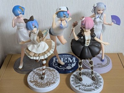 Re: Zero Figures Lot Rem Ram Emilia Collectible Anime Toys Authentic Japan