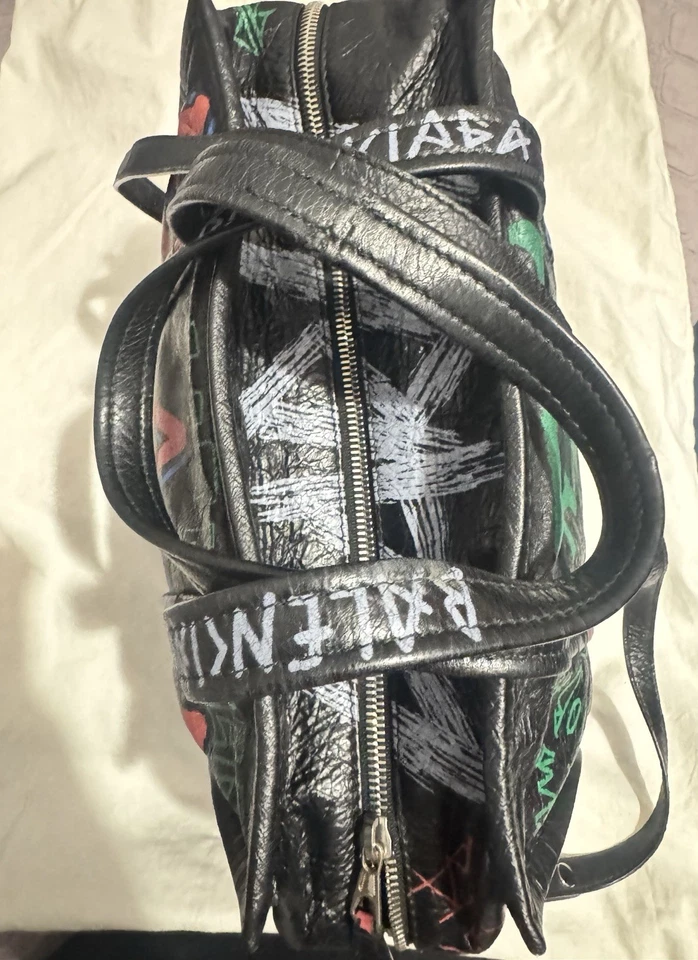 Auténtico bolso de mano Balenciaga para mujer S Bazar Shopper graffiti negro Foto 3 de 4