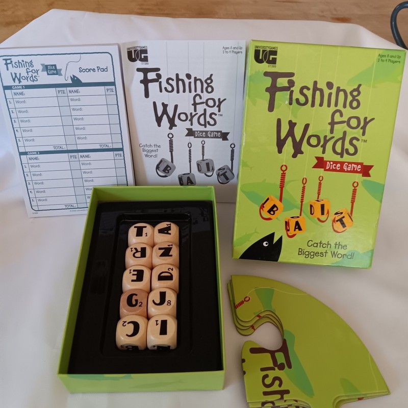 Fishing for Words Dice Game Family Game Night Or READING INTERVENTION GAME EUC