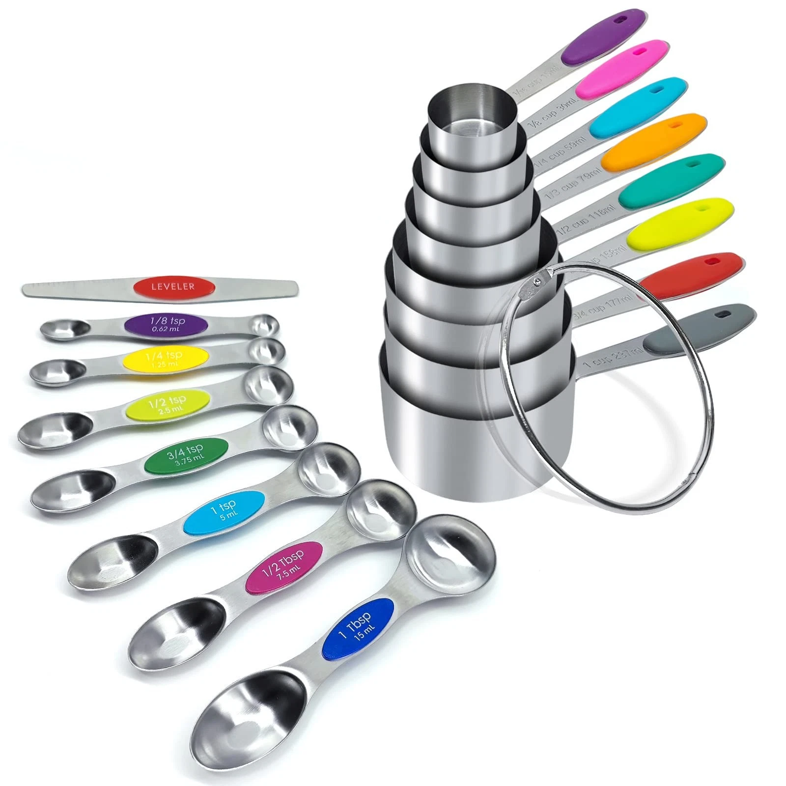 16PCS Magnetic Measuring Spoons and Measuring Cups Set, 7 Double-Sided Spoons...
Opens in a new wind