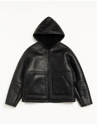Stussy Shearling Leather Jacket Men Winter Warm Faux Fur Lined Bomber Coat