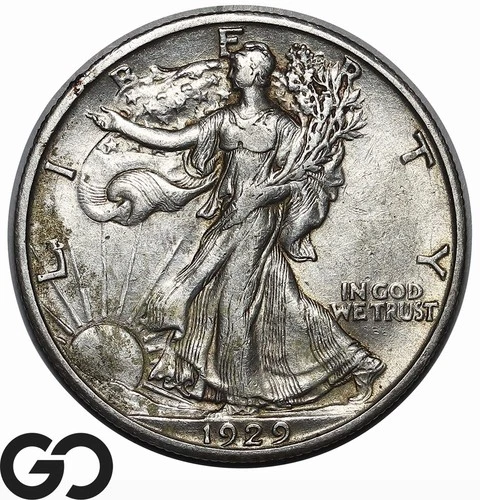 1929-D Walking Liberty Half Dollar, Choice AU++/Unc Better Date