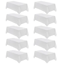 Table Cloth 90 * 132inch 10pack Rectangle Tablecloth Polyester, Stain Wrinkle...