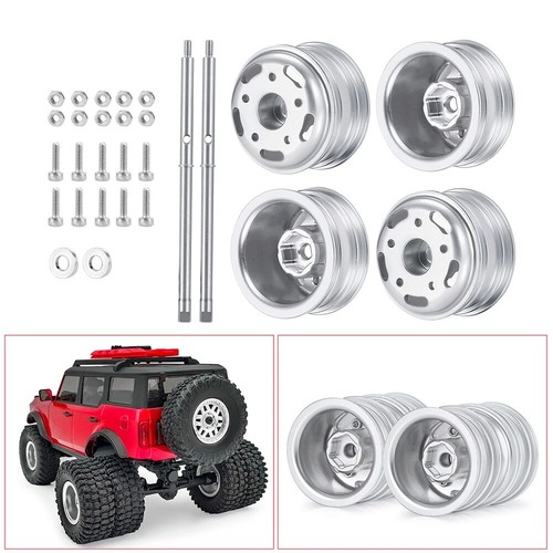 Metal Front rear Wheel Rim hubs & CVD drive shafts for SCX24 1/24 RC Crawler Car - Picture 6 of 17