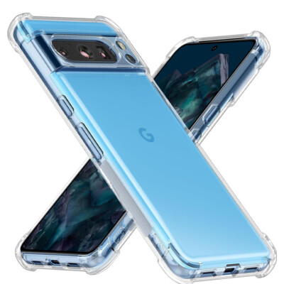 Für Google Pixel 8 Pro 5G - Transparent Klar Stoßfest Bumper Gel Case Hülle