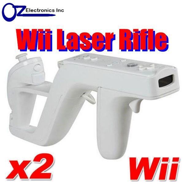 2x White Zapper Gun Rifle for Nintendo Wii Shooting Games Call Of Duty NEW