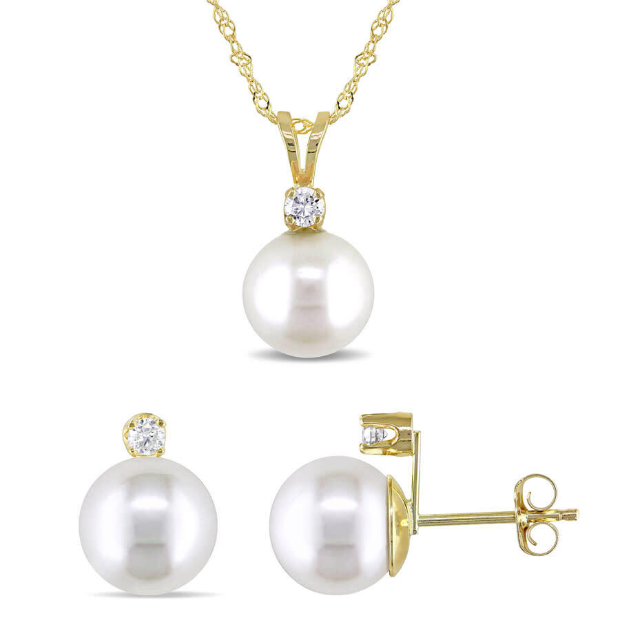 Набор AMOUR из 2 предметов с культивированным пресноводным жемчугом диаметром 8-9 Мм и бриллиантом TW весом 16 Карата 58990₽