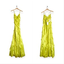 Show Me Your Mumu Romance Ruffle Maxi Dress, Size M, Citrine Luxe Satin, NWT