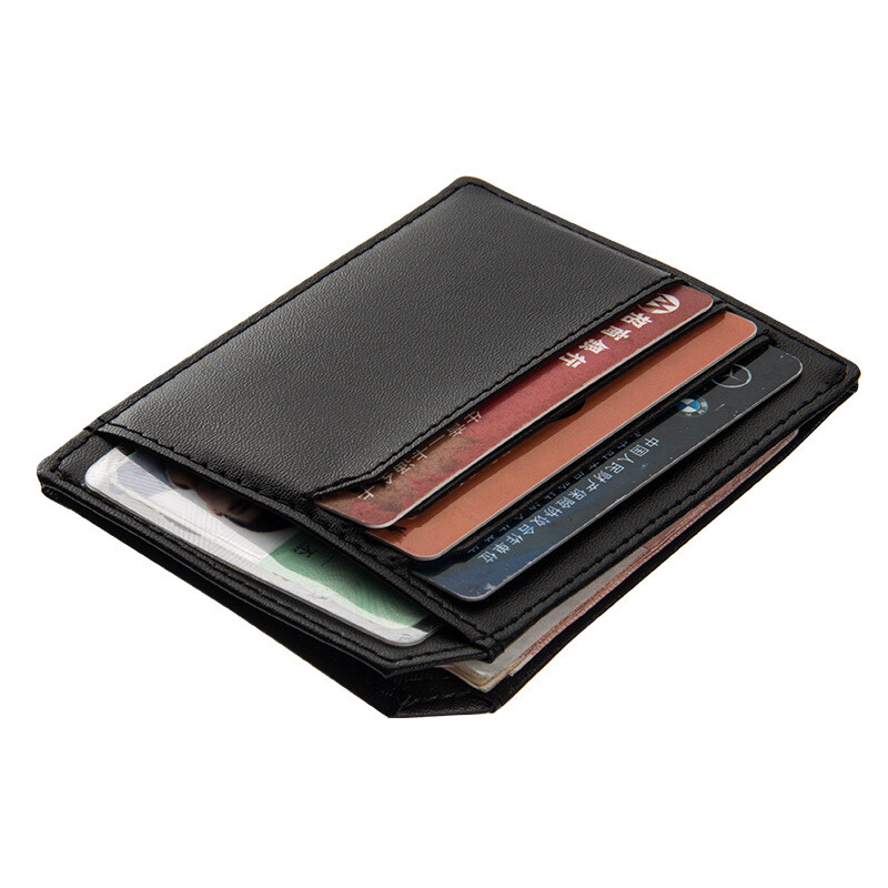 Mens Slim Thin Leather Wallet Front Pocket Money Clip Credit Card