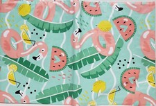 Flannel Back Vinyl Tablecloth 52"x104"Oblong, SUMMER POOL ITEMS, FLAMINGO, HP